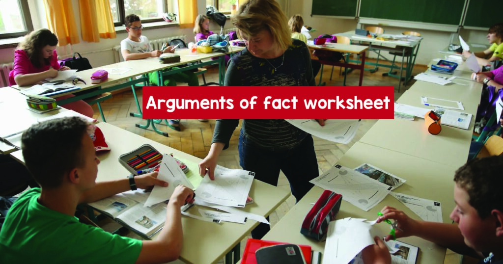 Arguments of fact worksheet